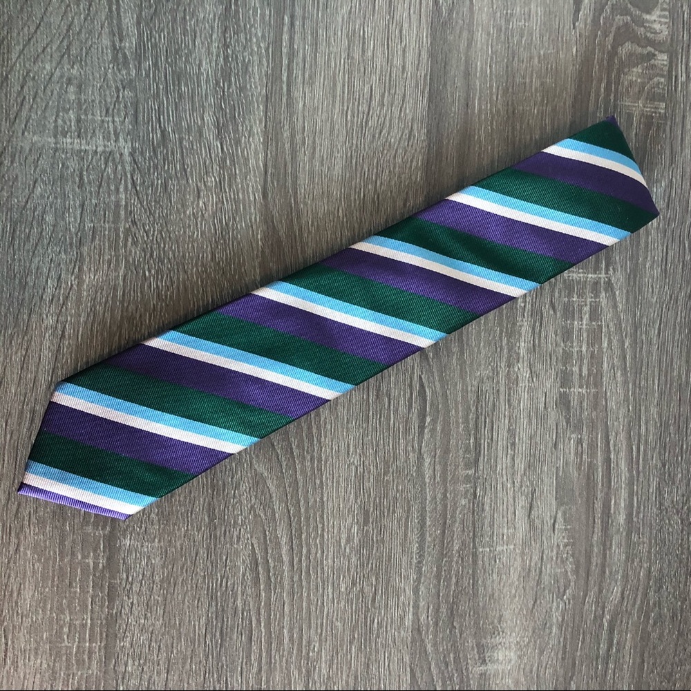 Thomas Pink Green & Purple Rep Tie